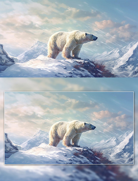 冰天雪地野生动物熊
