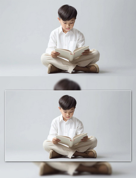 男孩看书学习书籍