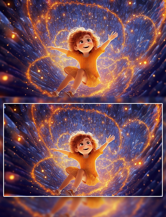 3D可爱61国际儿童节梦幻奇幻宇宙旋转可爱开心儿童5