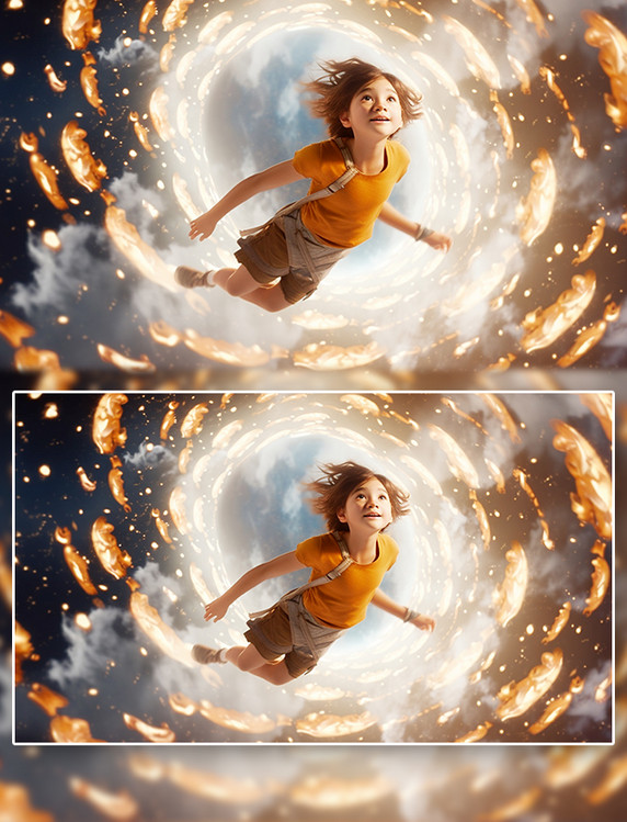 3D可爱61国际儿童节梦幻奇幻宇宙旋转可爱开心儿童4