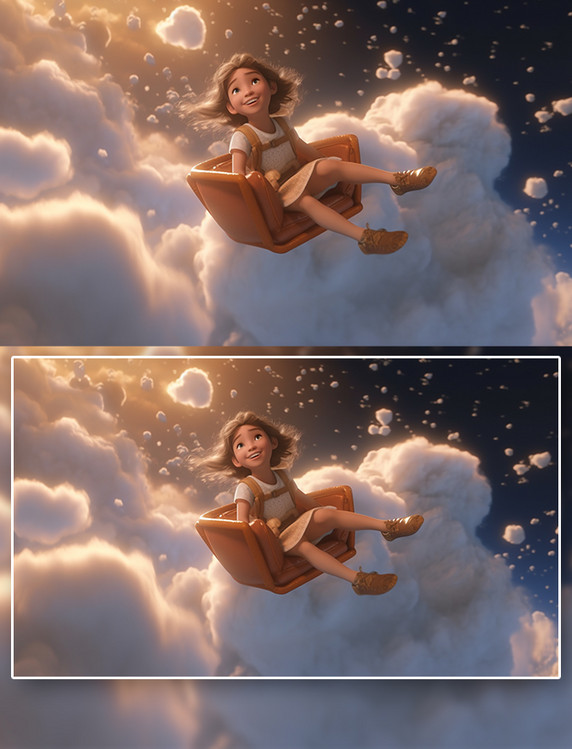 3D可爱61国际儿童节梦幻奇幻宇宙旋转可爱开心儿童1