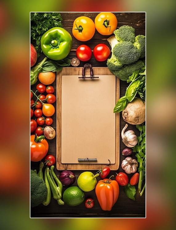 菜单框蔬菜水果菜单餐饮中餐西餐摄影图餐饮类边框
