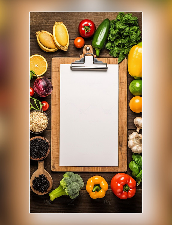 餐饮类菜单框蔬菜水果菜单餐饮摄影图中餐西餐边框