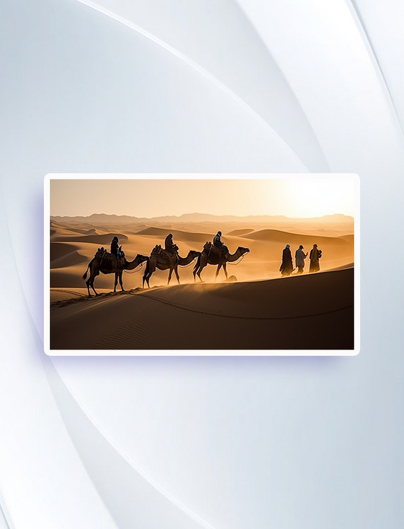 沙漠骆驼队伍