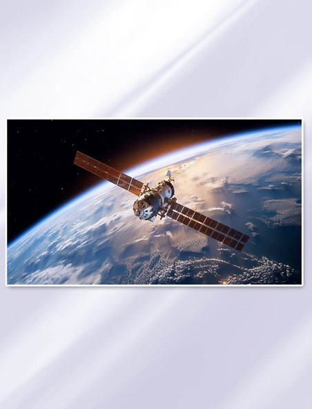 宇宙飞船绕地球运行的进程航天航空太空站 