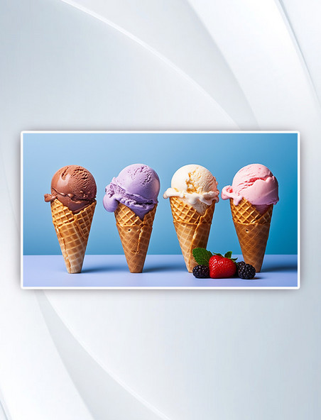 夏季五颜六色的美味冰激凌球背景