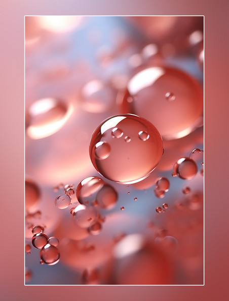 分子结构背景摄影图气泡水珠夏天美业背景粉色