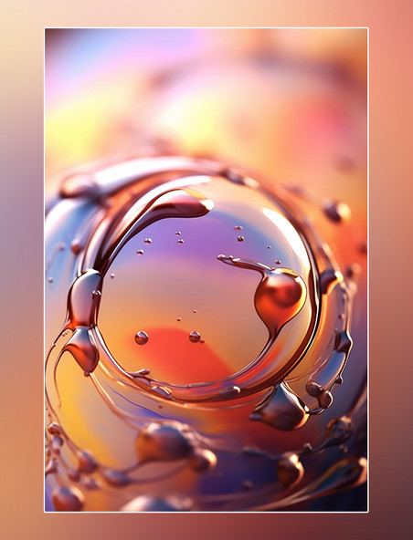 水珠摄影图分子结构背景气泡夏天美业背景紫色