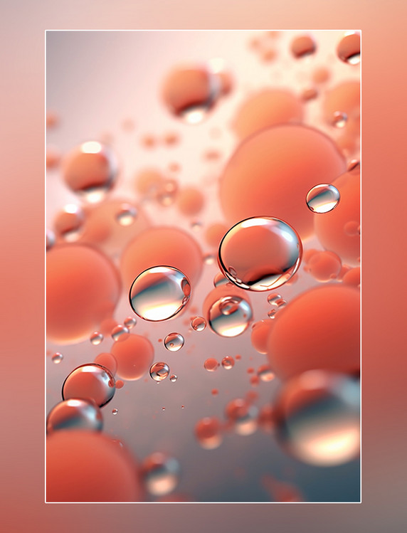 摄影图分子结构背景气泡水珠美业背景