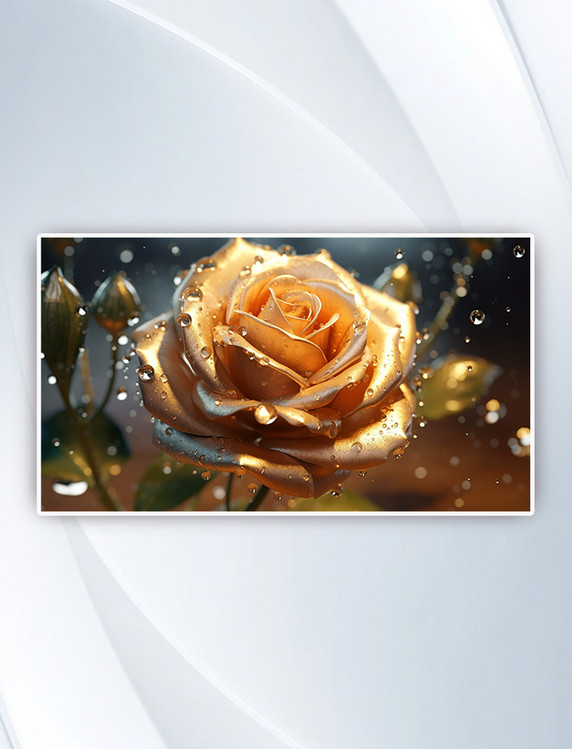 情人节七夕唯美玫瑰花插画