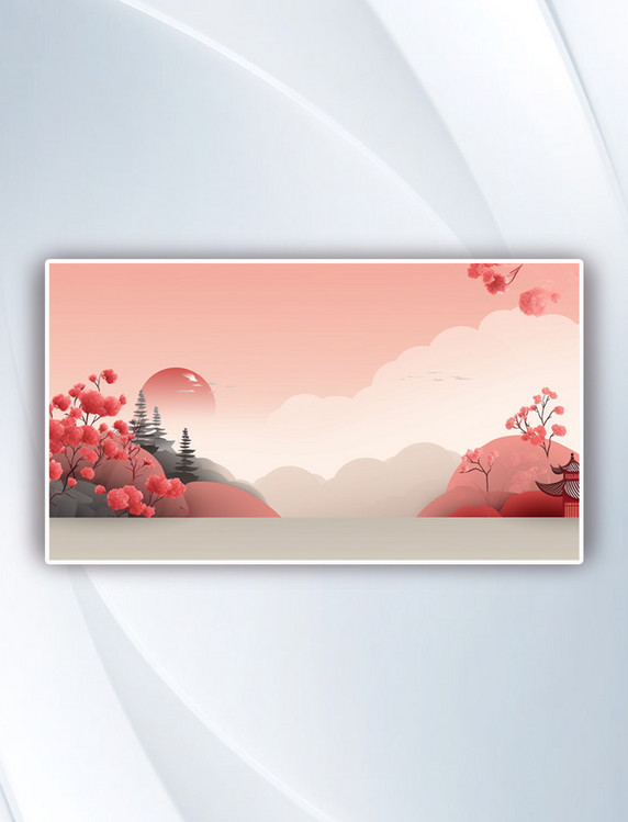 彩色古典唯美中国风简约装饰展台背景
