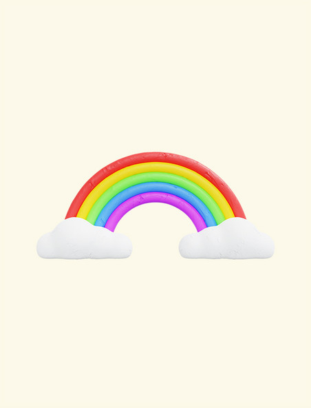 3D立体天气雨后彩虹