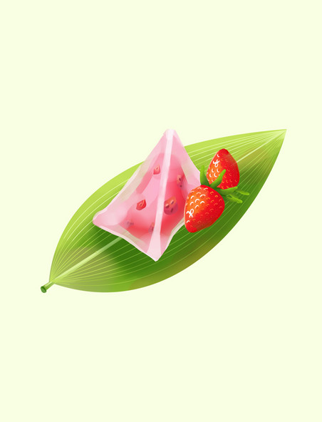 端午节端午草莓水晶粽子传统节日