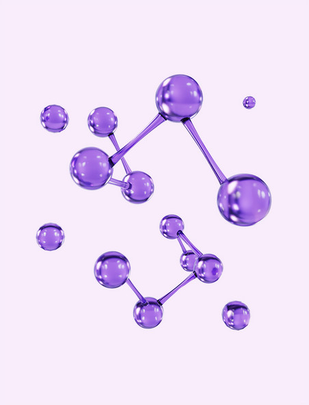 3D立体医疗紫色DNA分子结构