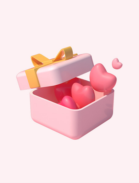 3D立体粉色七夕情人节氛围装饰