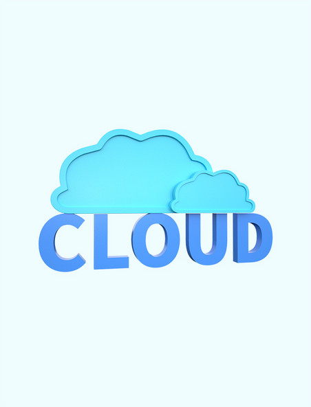 3DC4D立体蓝色互联网云服务