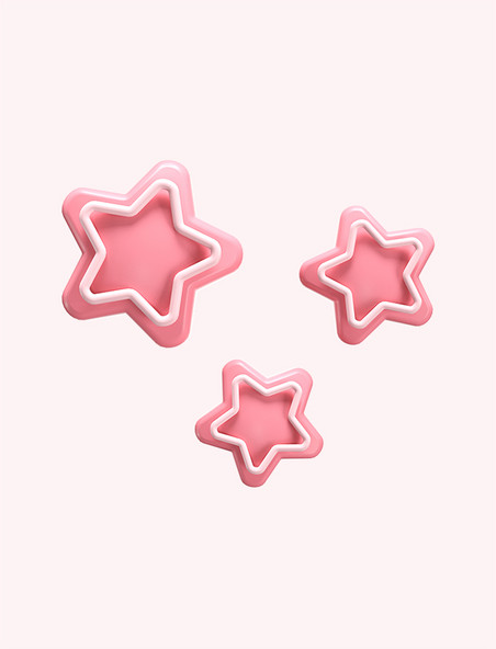 3D立体少女心软萌贴纸粉色五角星