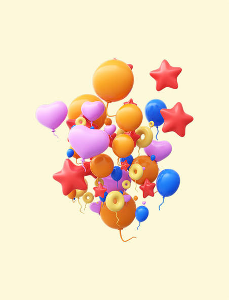 立体C4D节日庆祝气球