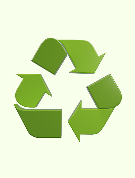 C4D绿色的环保标识图循环箭头