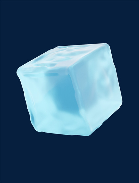 蓝色3D立体夏季冰块