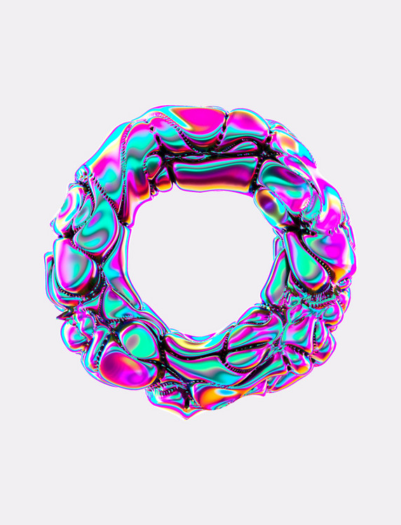 C4D立体3D酸性流体潮流圆环