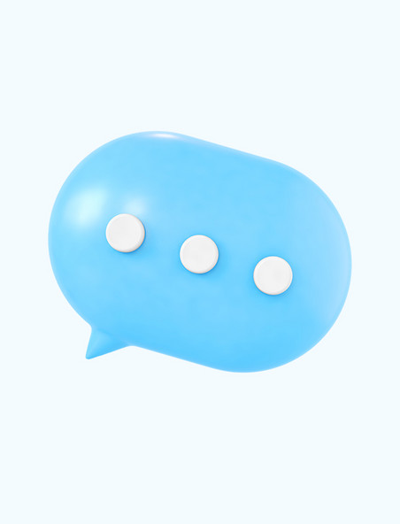 蓝色C4D立体卡通消息通知对话框