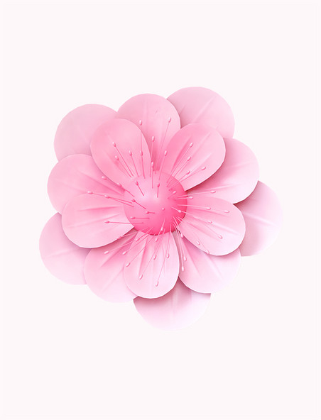 粉色C4D立体植物春天唯美浪漫花朵