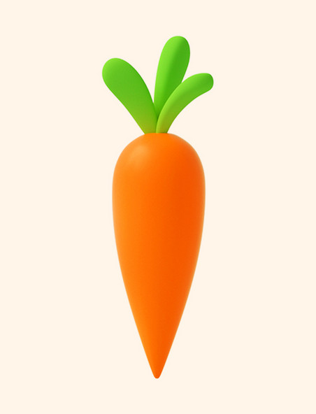 卡通橙色C4D立体胡萝卜食物