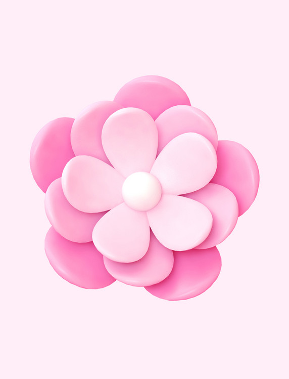 紫色唯美C4D立体春天植物花朵女王节