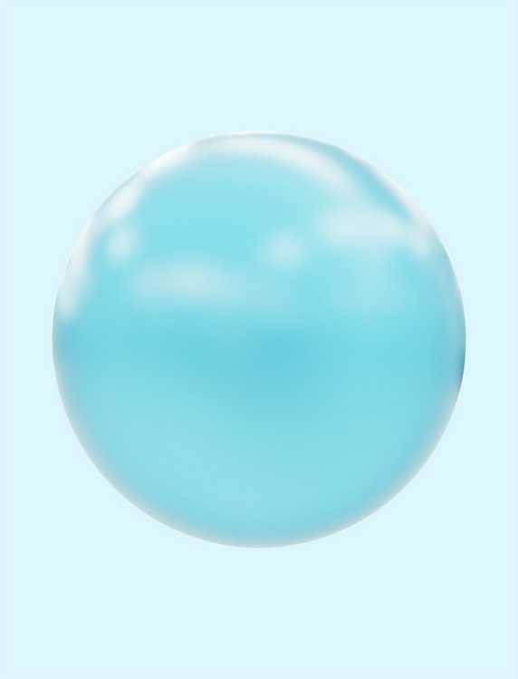 蓝色立体玻璃球