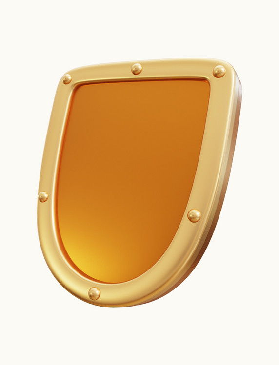 3D立体金色安全保护护盾