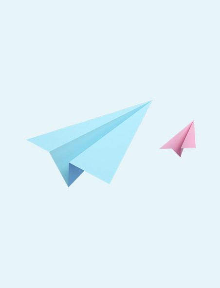 立体纸飞机蓝色折纸