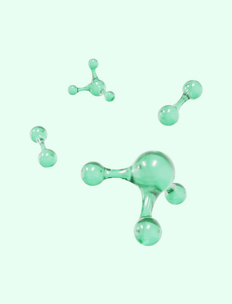 绿色立体美容护肤医疗分子结构