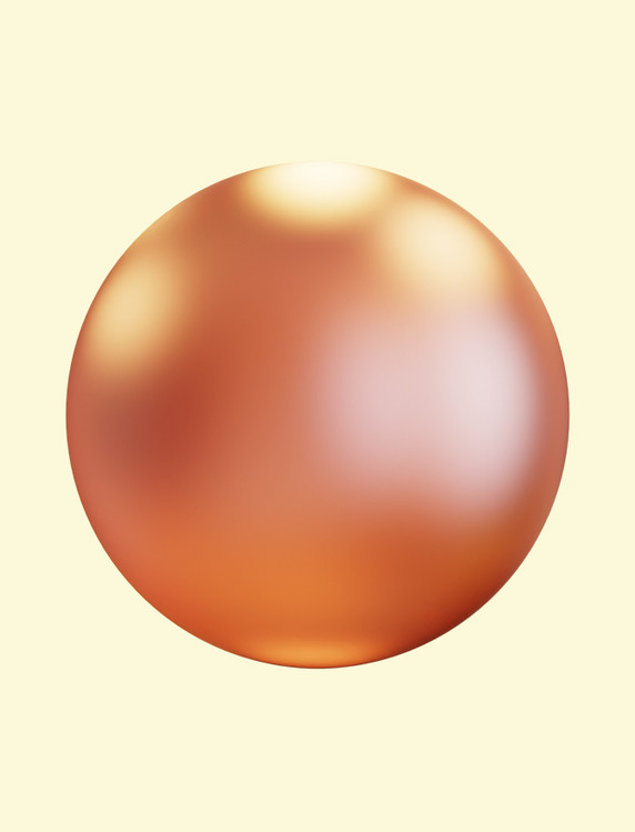 立体橘色玻璃球