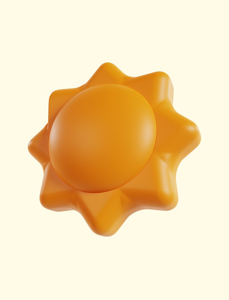 3D立体夏日炎热黄色太阳