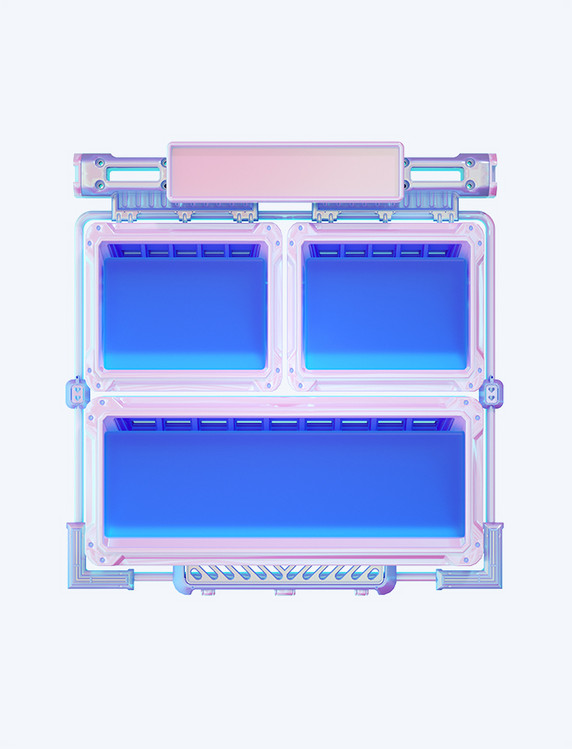 3D立体蓝色电商商品橱窗展架促销