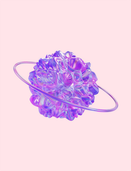 立体紫色玻璃装饰酸性宇宙