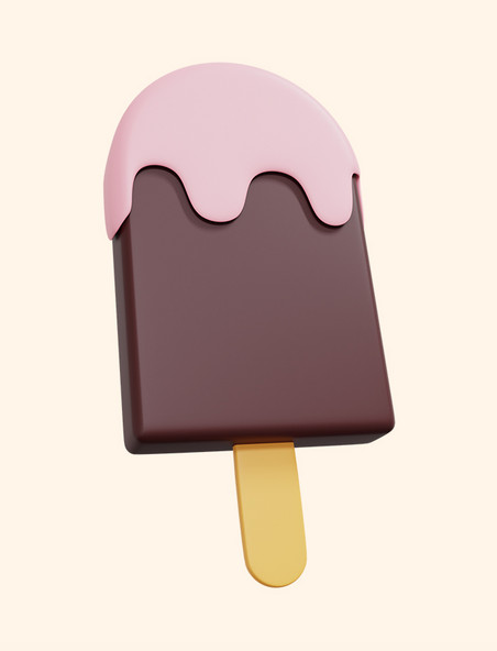 3D立体夏日冷饮巧克力雪糕冰淇淋
