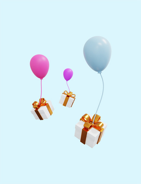 立体节日礼物气球礼盒