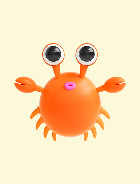 3D拟人螃蟹表情包