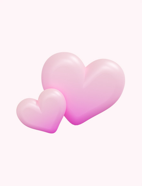 3D立体情人节粉色渐变爱心