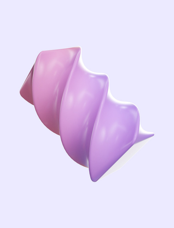 3D立体C4D紫红色渐变几何螺质感