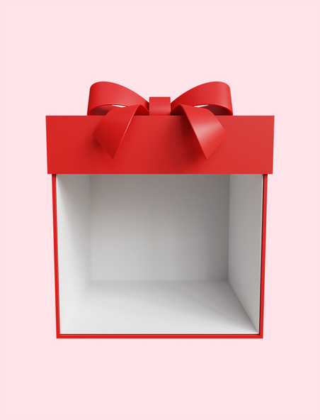 红色立体礼物盒蝴蝶结边框