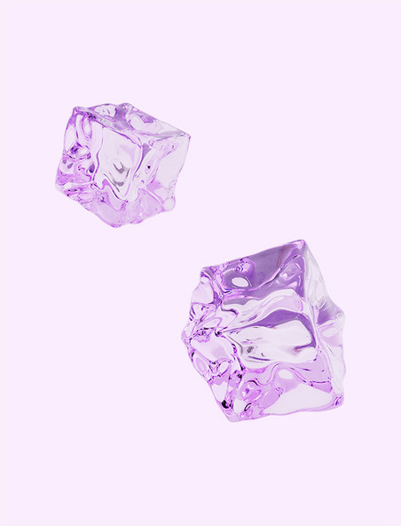 立体紫色冰块