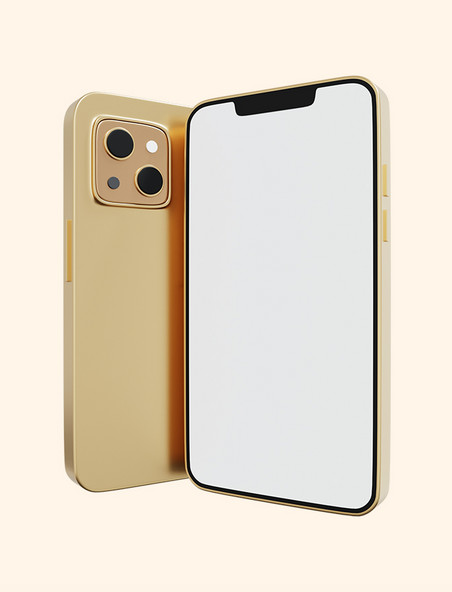 3D立体金色iphone智能手机