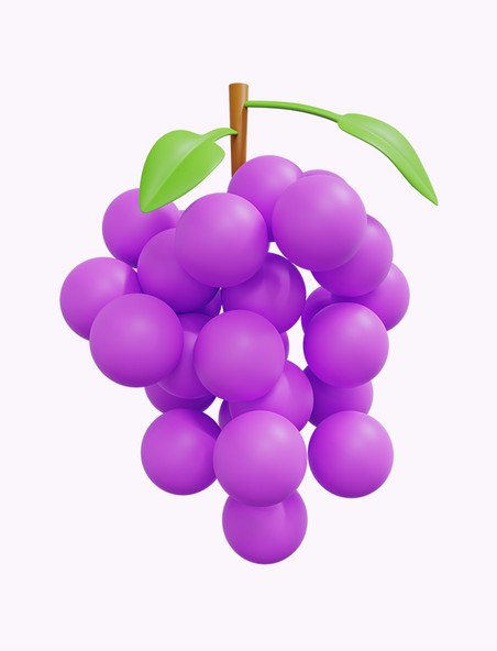 3D立体紫色水果葡萄