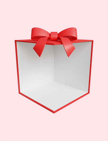 红色立体礼物盒创意边框