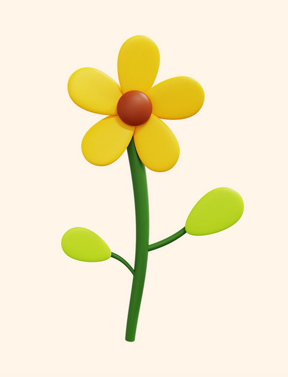 3D立体植物春天花朵