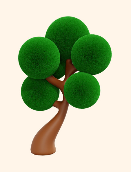 3D立体绿色大树植物