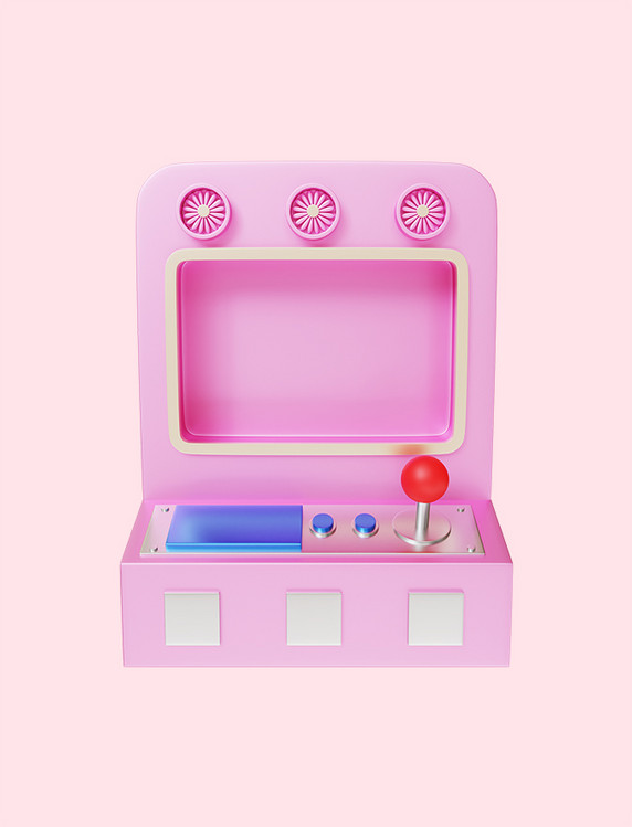 立体娃娃机粉红色创意边框